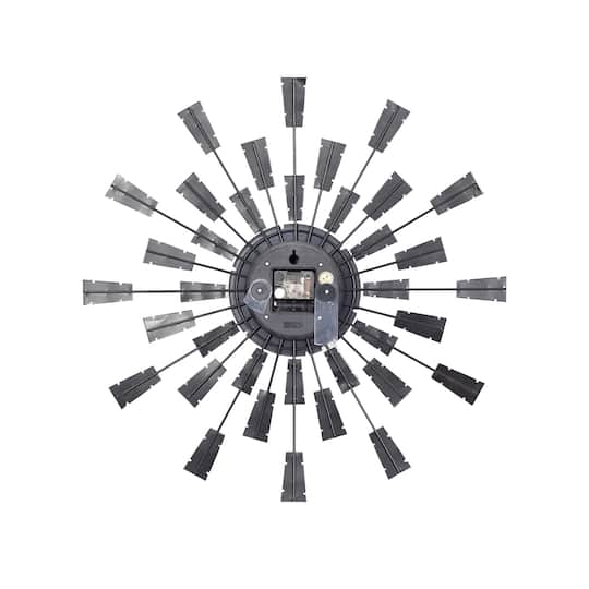 22" Brown Metal Modern Wall Clock